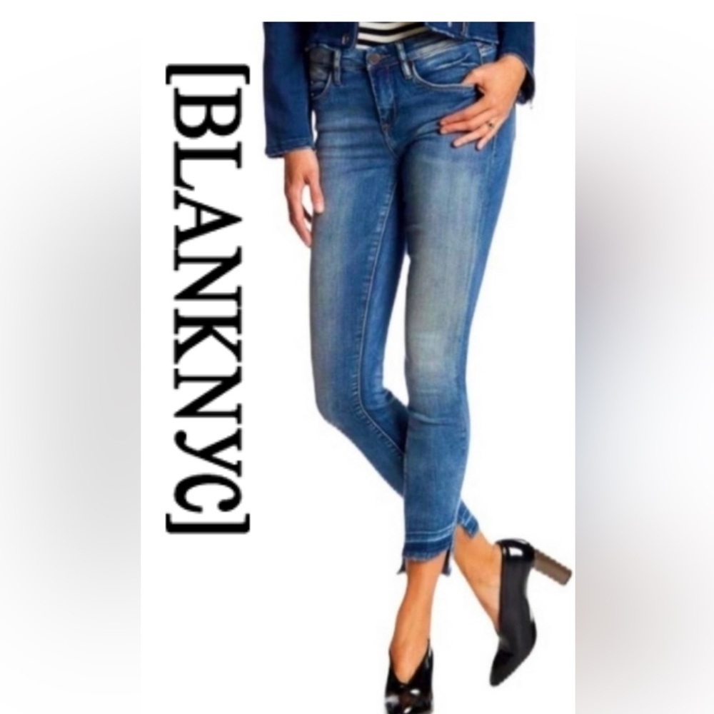 BLANKNYC Intro Jeans Womens Size 27 Skinny Crop Raw Hem Stretch